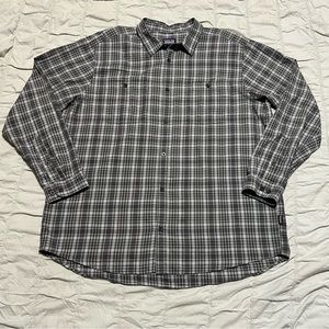 Patagonia organic cotton plaid button pocket shirt Sz XXL